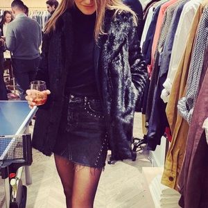 Zara Black Faux Fur Jacket